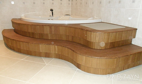 Tik Ağaçtan Banyo Küveti / Bademli